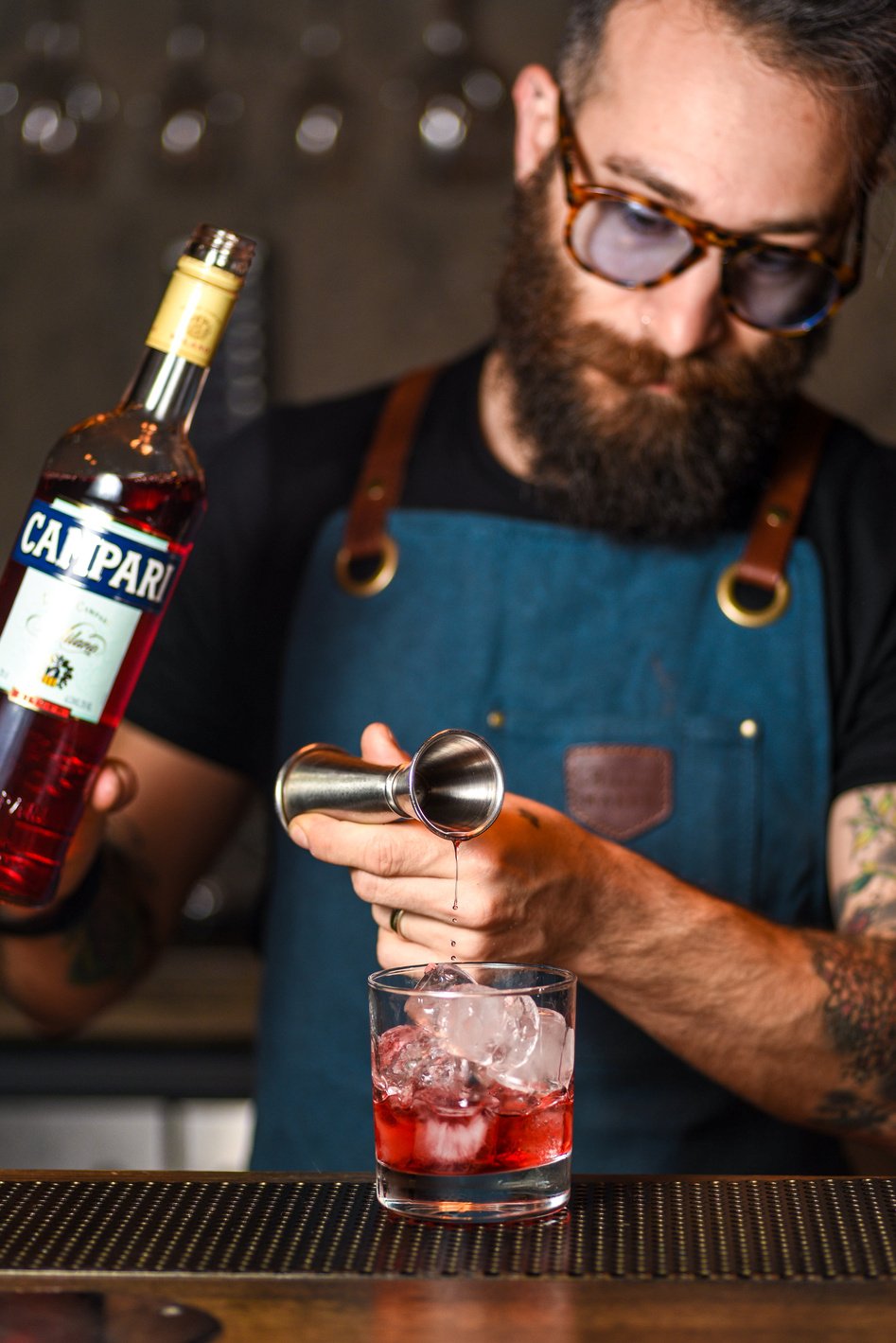 Bartender Making a Cocktail Drink